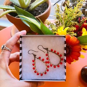 Red beaded earrings